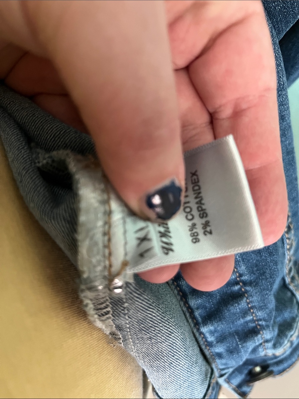 White Mark Dark Blue Denim Jean Jacket with dragon art - Picture 5 of 6